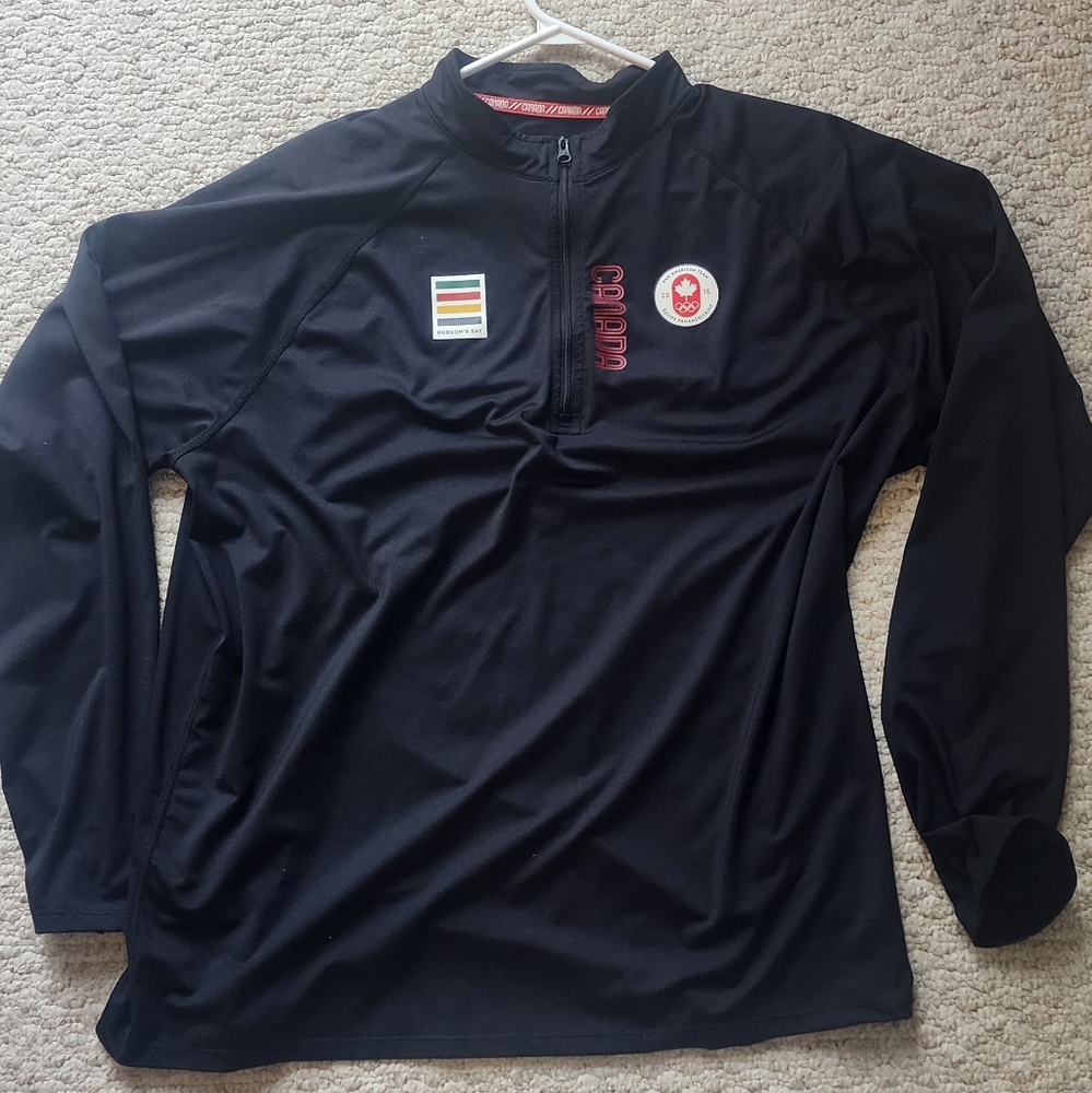 Hudsons bay zip up shirt.